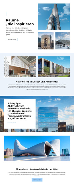 Weltraum-Inspirierte Architektur – Fertiges Website-Design