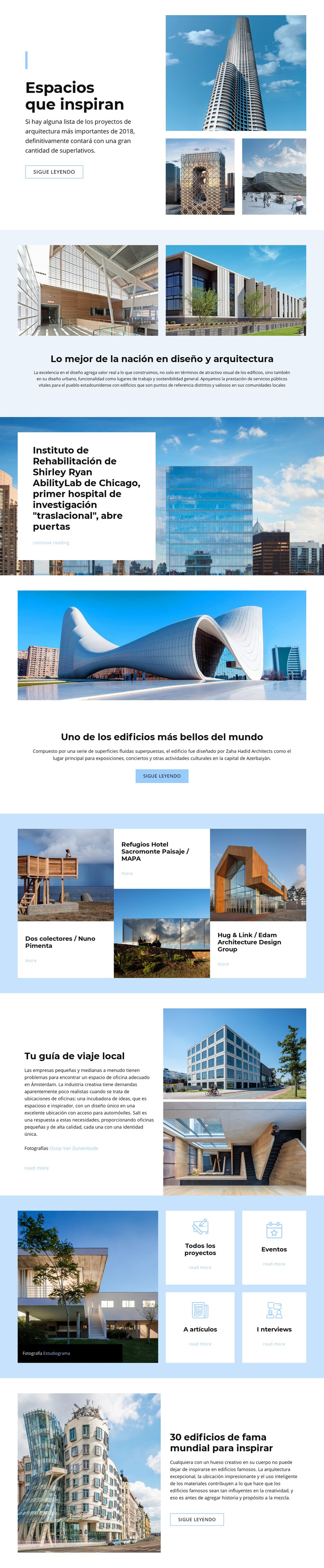 Arquitectura inspirada en el espacio Plantilla HTML