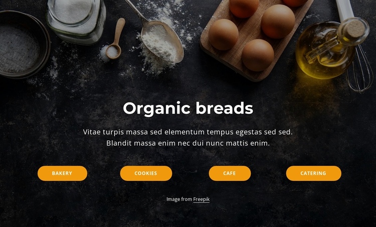 Organic bread One Page Template