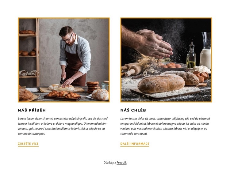 Náš chléb Šablona webové stránky