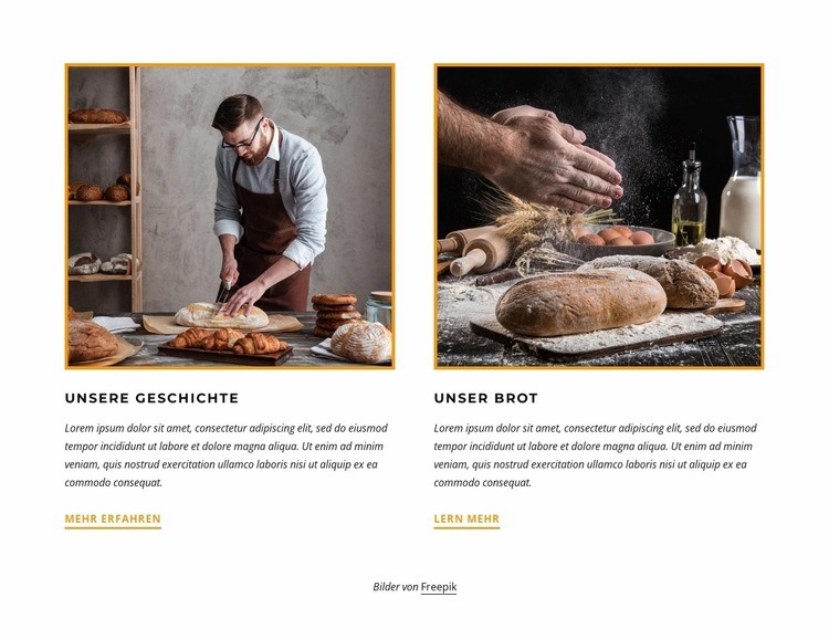 Unser Brot Website-Modell