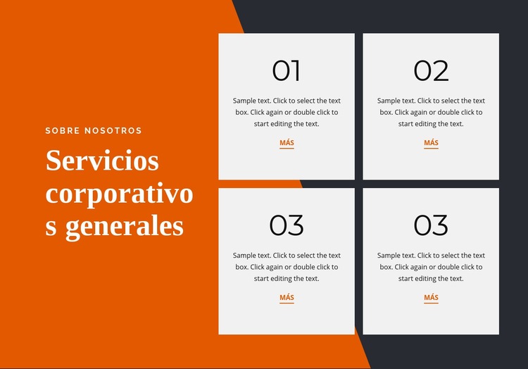 Servicios corporativos generales Maqueta de sitio web