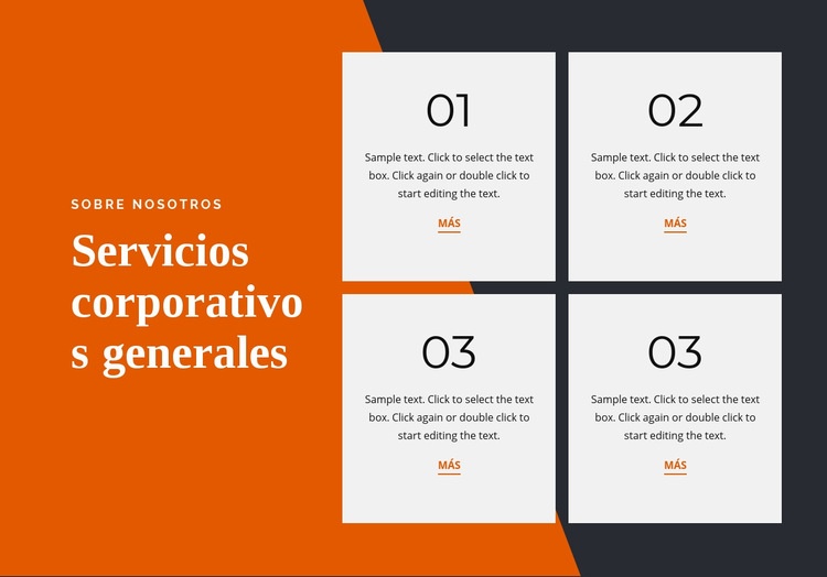 Servicios corporativos generales Página de destino