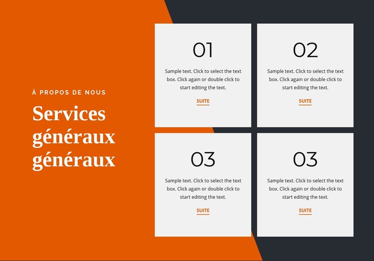 Services généraux aux entreprises Créateur de site Web HTML