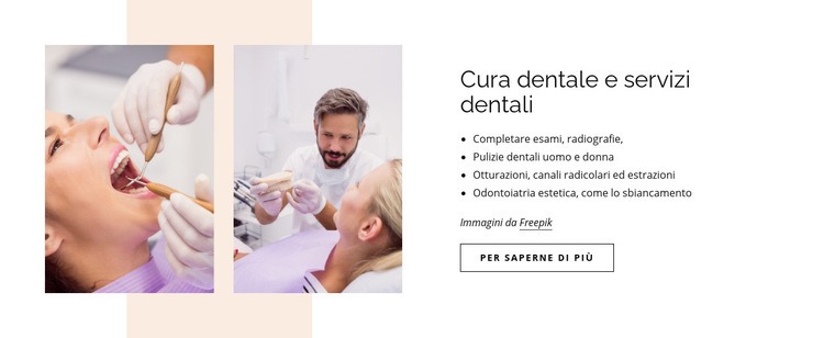Cure odontoiatriche e servizi odontoiatrici Costruttore di siti web HTML