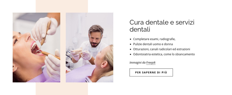 Cure odontoiatriche e servizi odontoiatrici Tema WordPress