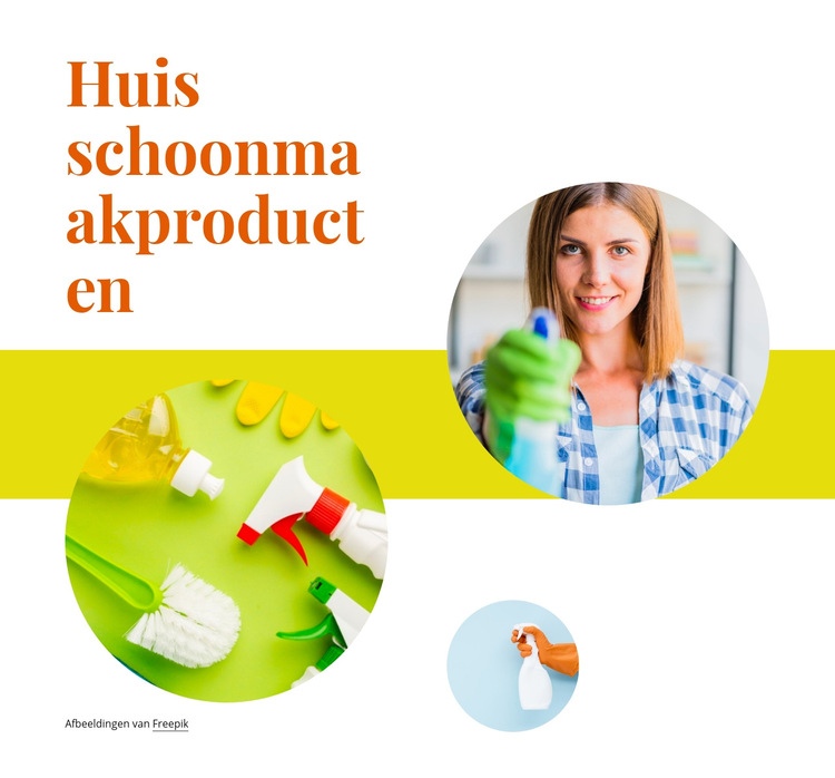 Huis schoonmaakproducten Bestemmingspagina