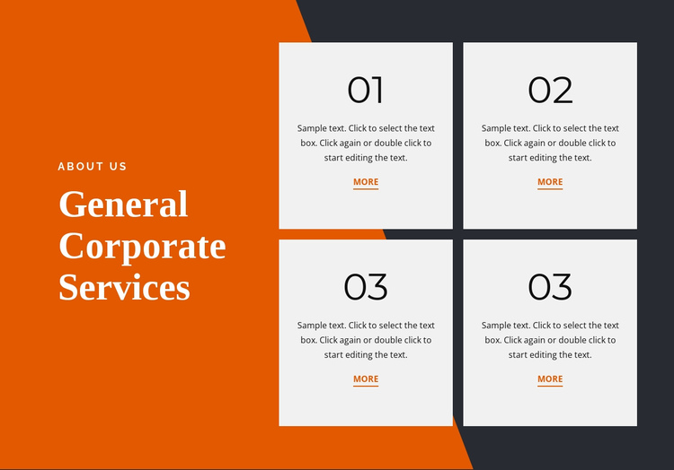 General corporate services One Page Template