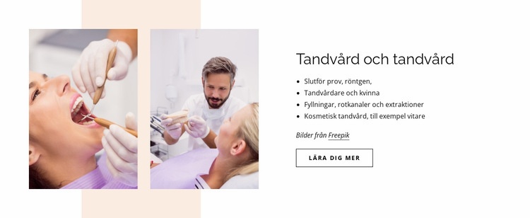 Tandvård och tandvård Hemsidedesign