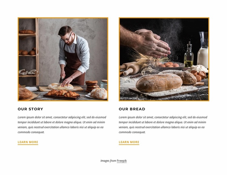 Our bread Website Mockup