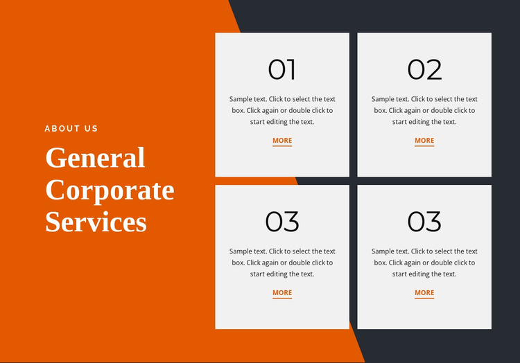 General corporate services Landing Page