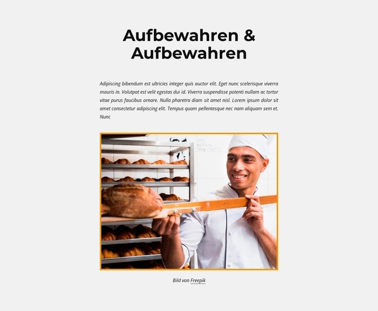 Frisches Brot Website-Modell