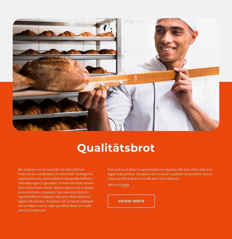 Qualitätsbrot Website-Modell