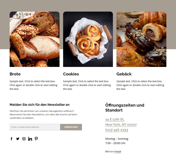 Frisches, handgemachtes Brot WordPress-Theme