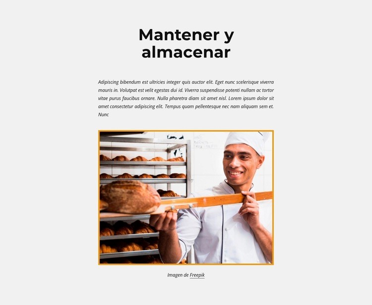 Pan fresco Maqueta de sitio web