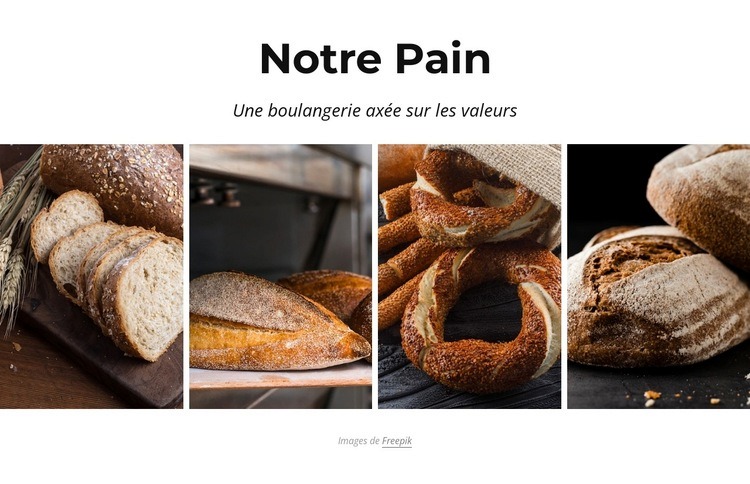 Notre pain quotidien Conception de site Web