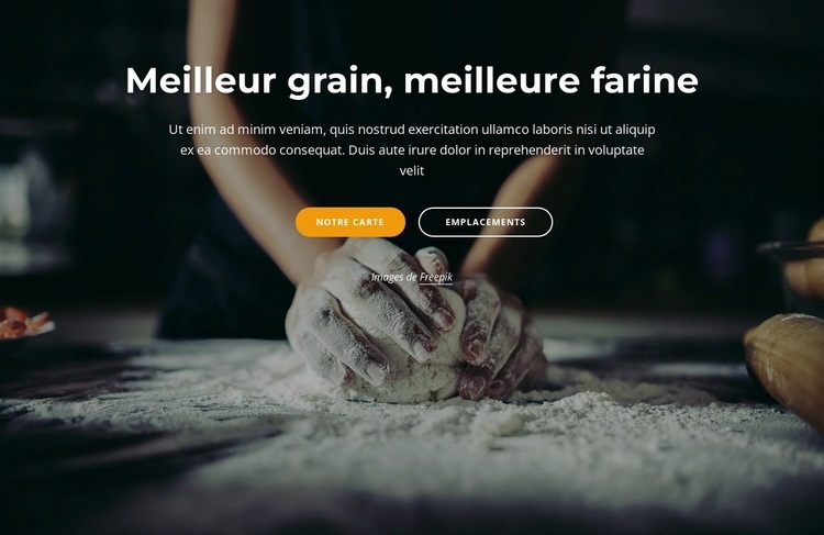 Croissants et viennoiseries fraîchement sortis du four Maquette de site Web