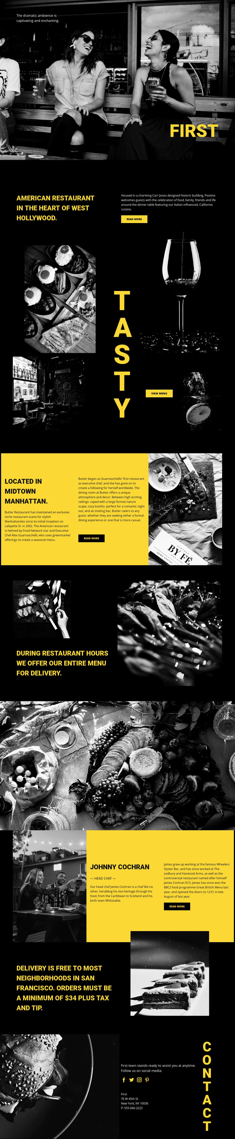 World's best restaurant Homepage Design