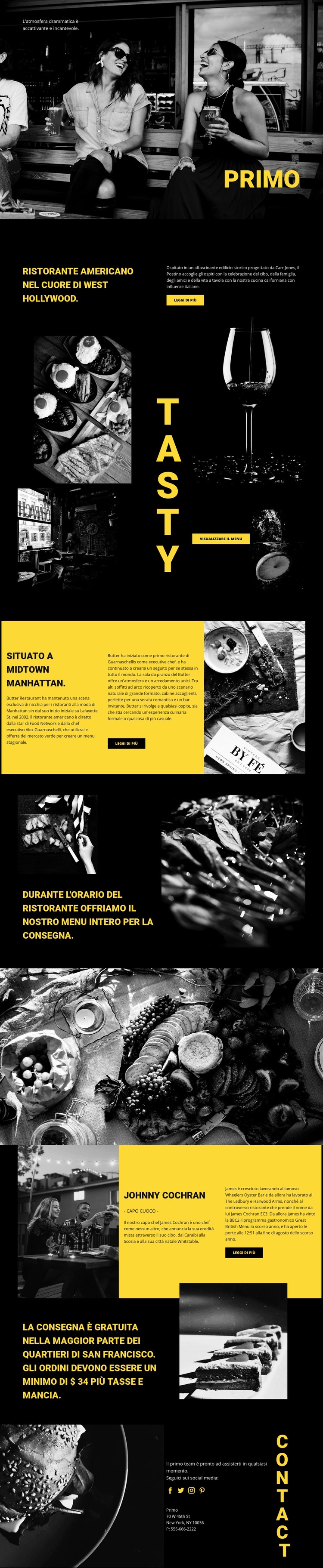 Il miglior ristorante del mondo Mockup del sito web