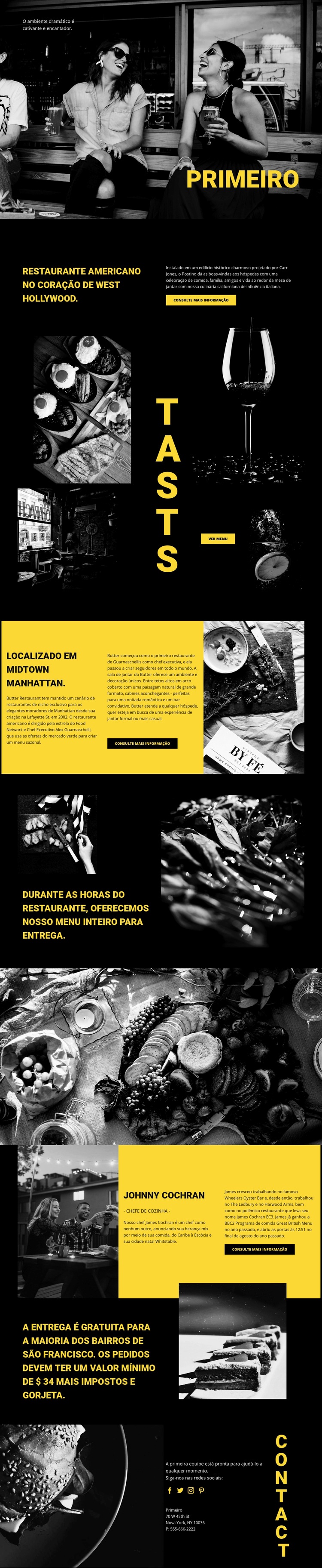 Melhor restaurante do mundo Construtor de sites HTML