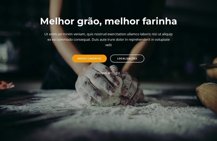 Croissants e bolos recém-assados Design do site