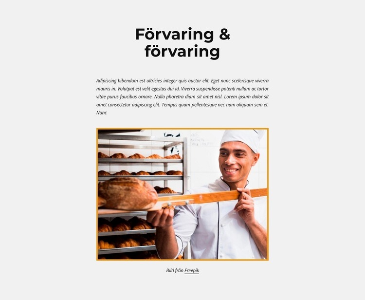 Färskt bröd Webbplats mall
