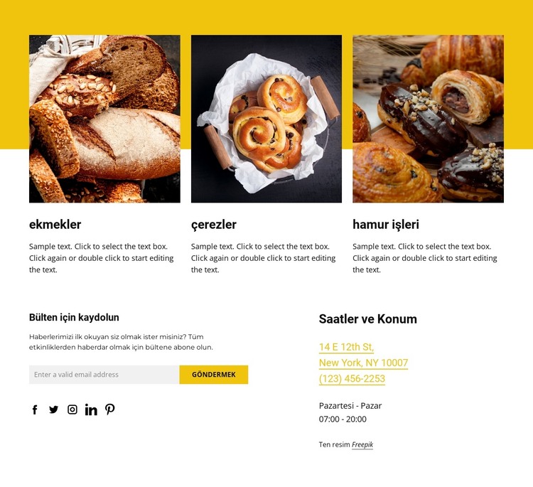 Taze, el yapımı ekmek HTML Şablonu