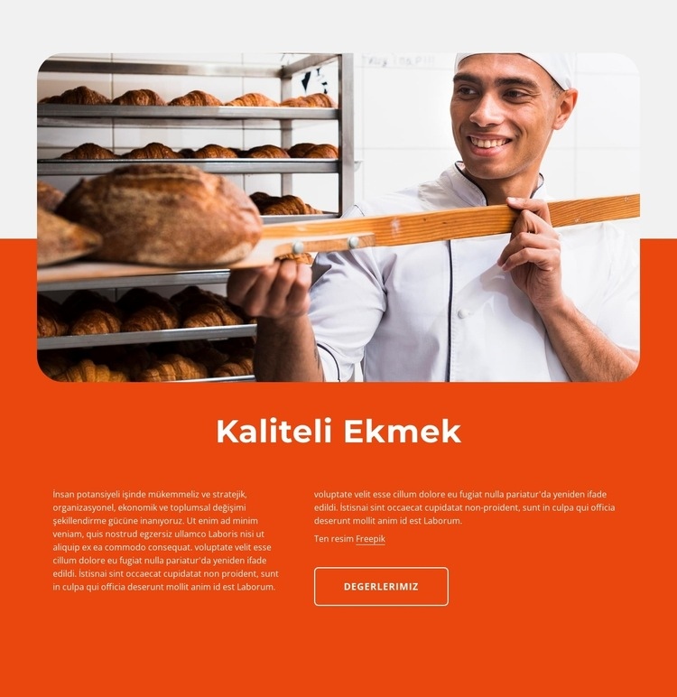 kaliteli ekmek Web Sitesi Mockup'ı