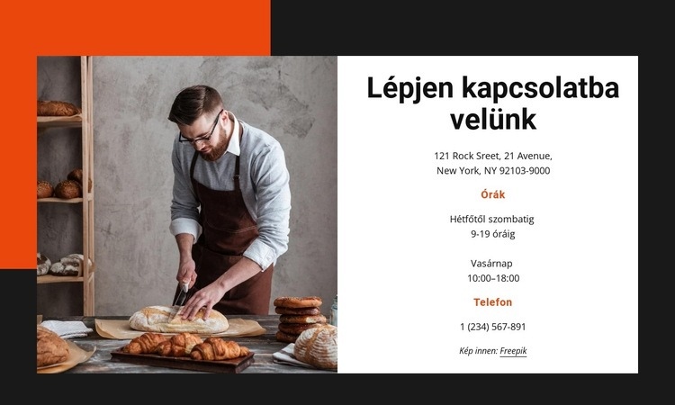 Látogassa meg pékségünket HTML Sablon