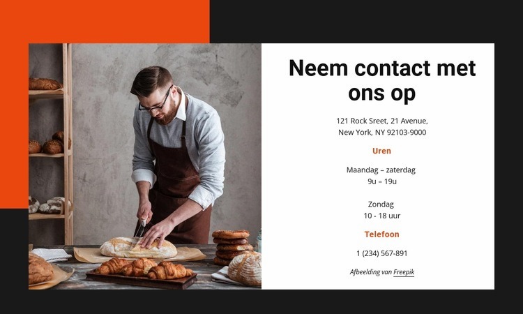 Bezoek onze bakkerij Website Builder-sjablonen