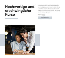 Hochwertige Kurse - HTML-Seitenvorlage