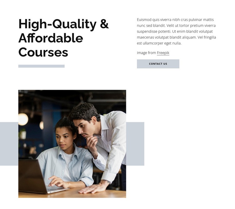 Hight quality courses Elementor Template Alternative