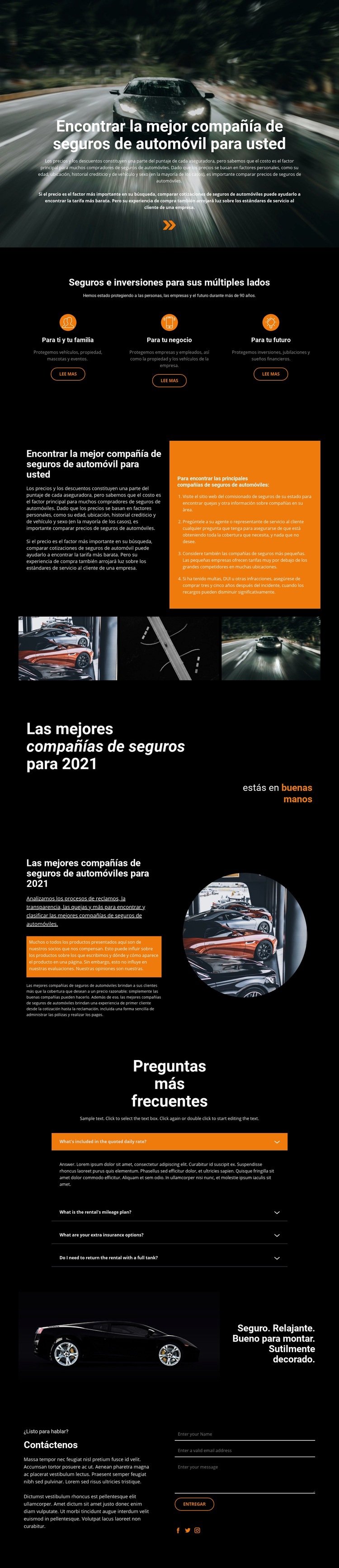 Seguro de transporte Plantilla HTML5