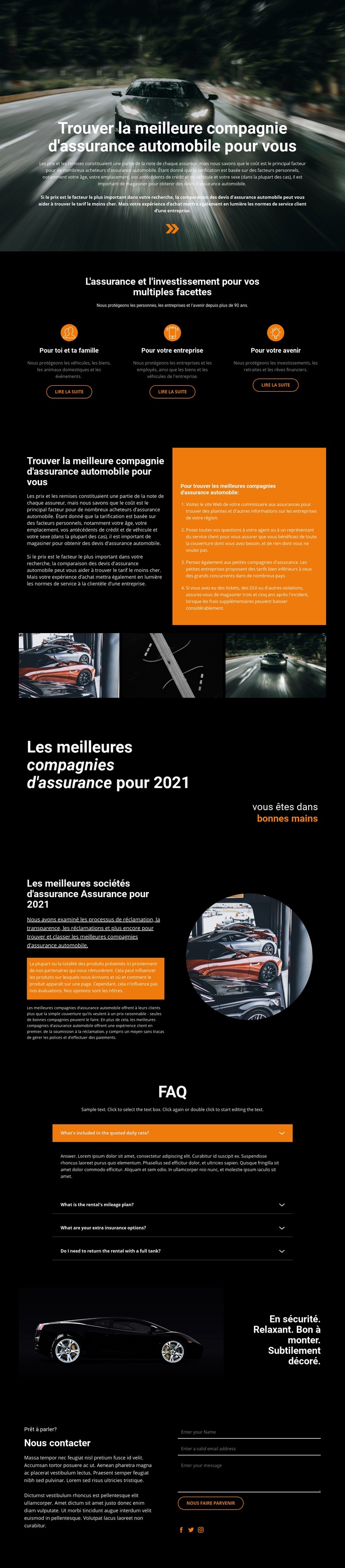 Assurance transport Conception de site Web