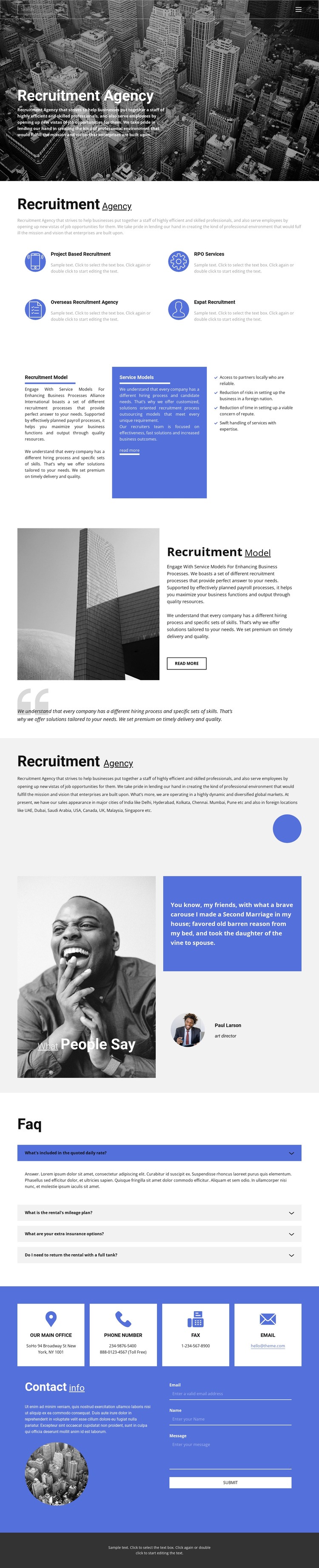 Recruiting agency with good experience Homepage Design