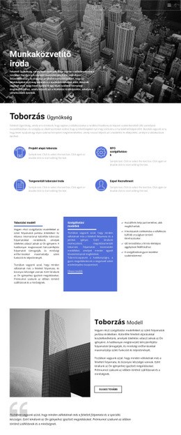 Toborzóiroda Jó Tapasztalattal – Egyszerű WordPress Téma