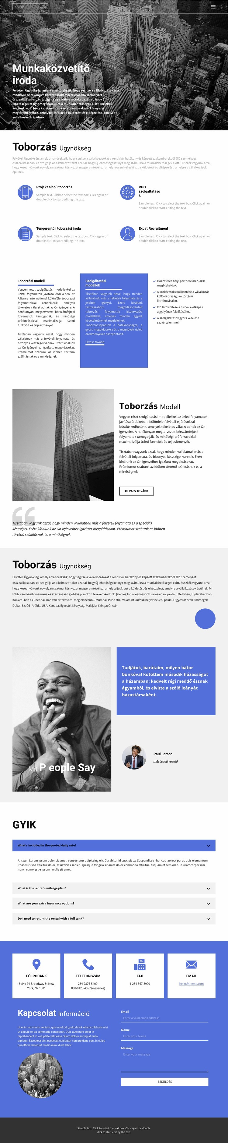 Toborzóiroda jó tapasztalattal WordPress Téma