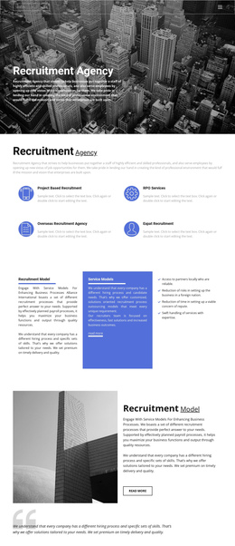 Recruiting Agency With Good Experience - Modern One Page Template