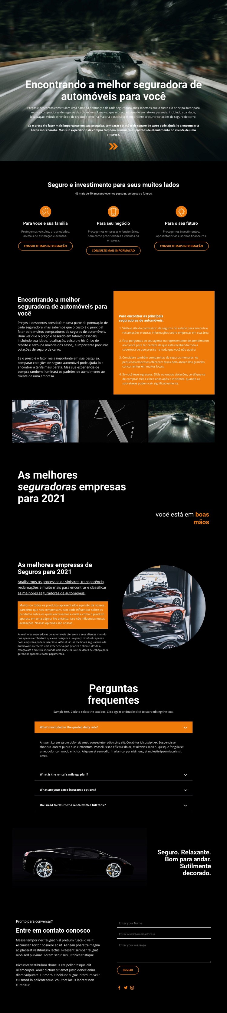 Seguro de transporte Design do site