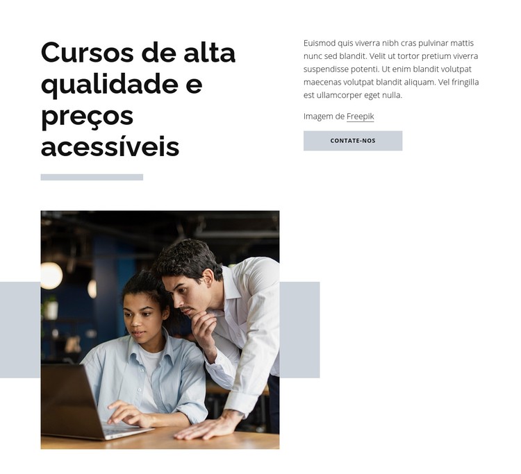 Cursos de alta qualidade Template CSS