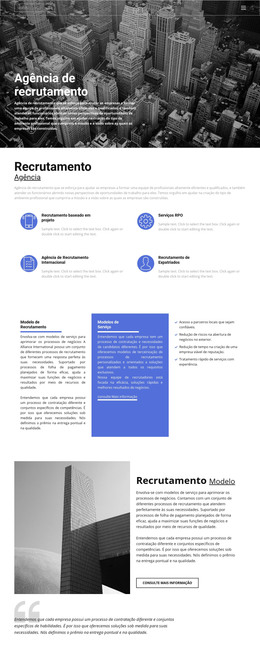 Design De Página HTML Para Agência De Recrutamento Com Boa Experiência
