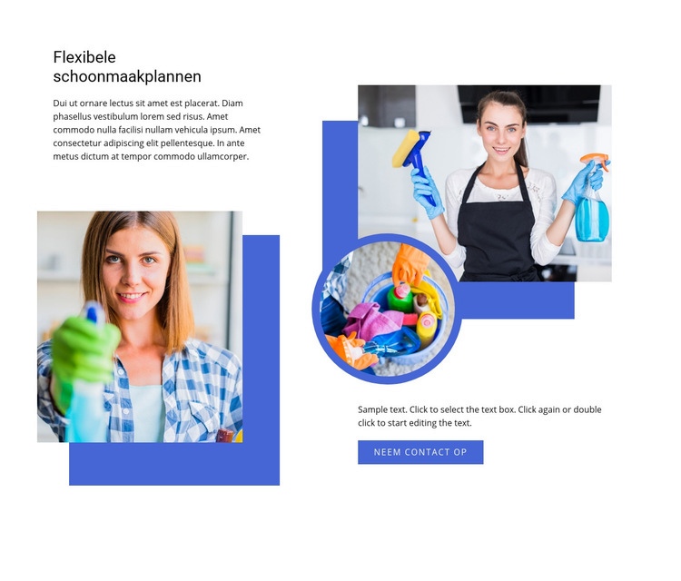 Flixible reinigingsplannen Website ontwerp