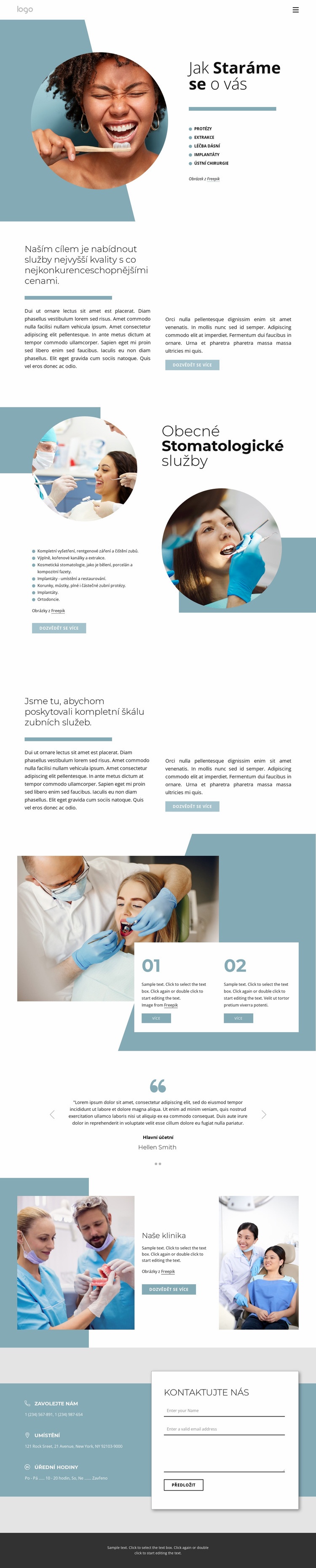 Kvalitní zubní služby Šablona webové stránky