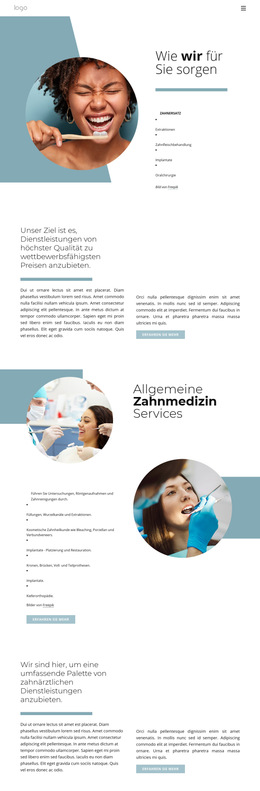 Hochwertige Zahnärztliche Leistungen – Fertiges Website-Design