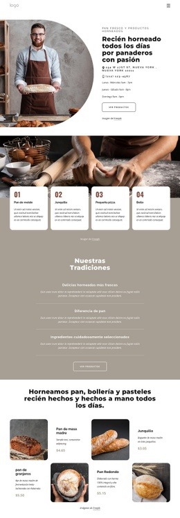 Productos De Panadería - Plantilla HTML5