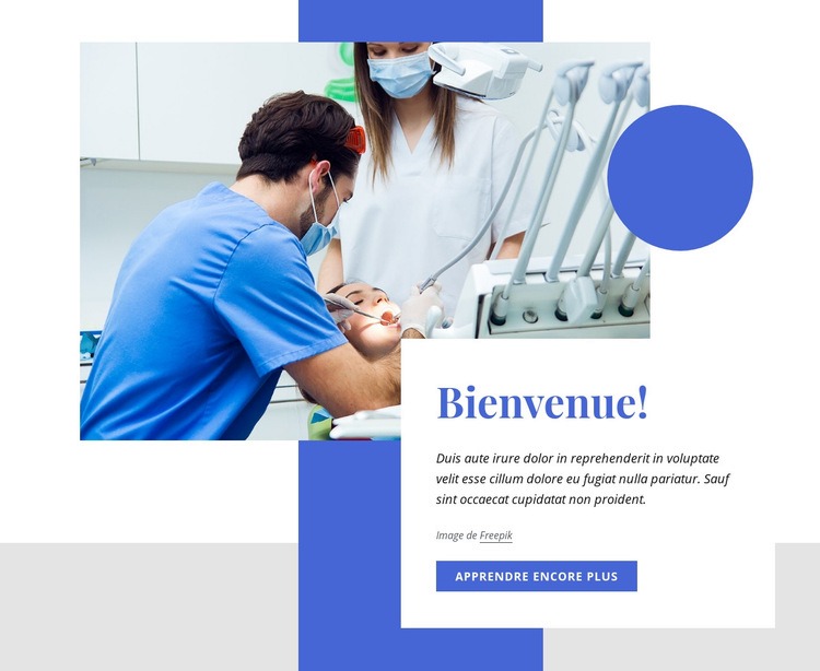 Bienvenue dans notre centre dentaire Conception de site Web