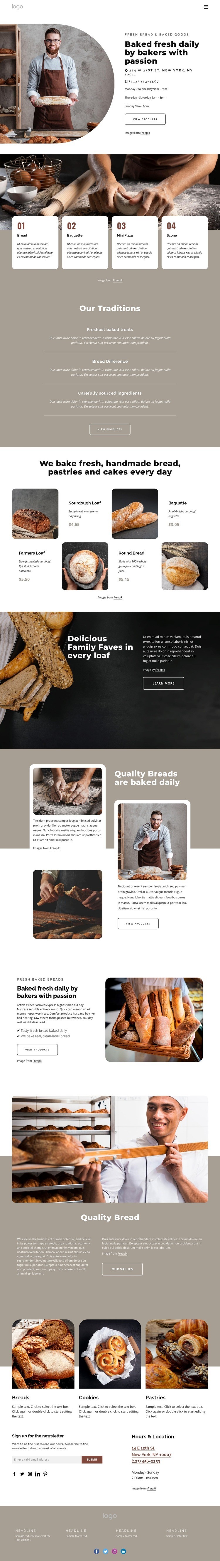 Bakery products Html Code Example