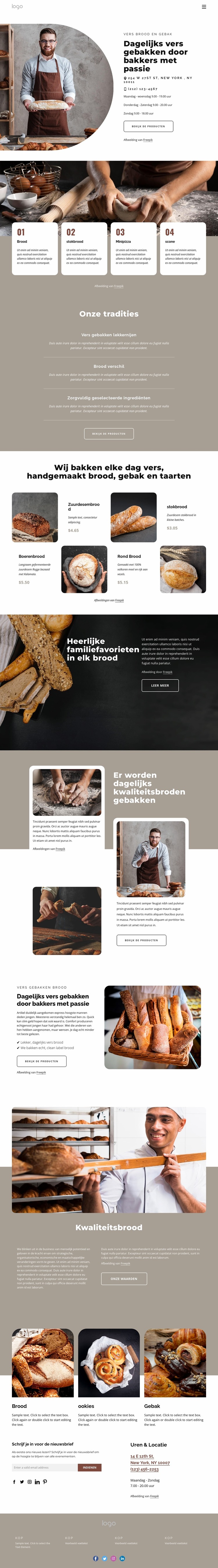 Bakkerijproducten Joomla-sjabloon