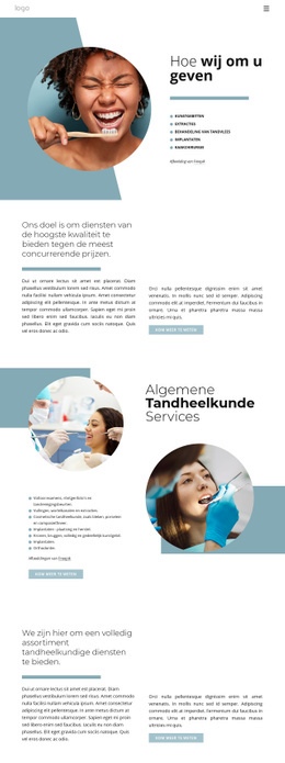 Tandheelkundige Diensten Van Hoge Kwaliteit - Sjabloon Voor Één Pagina