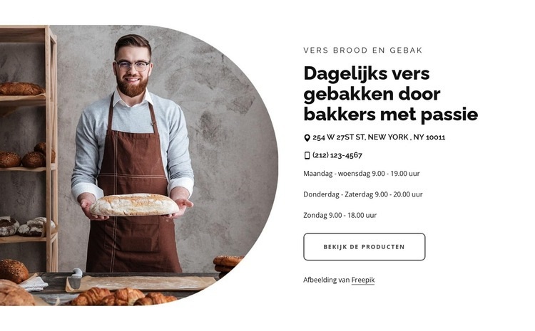 Wij zijn bakkers Website mockup